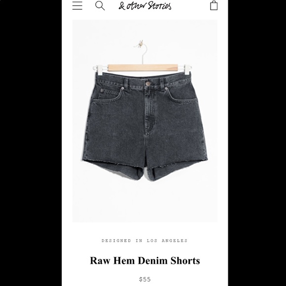 & Other Stories Raw Hem Denim Shorts - Picture 1 of 6
